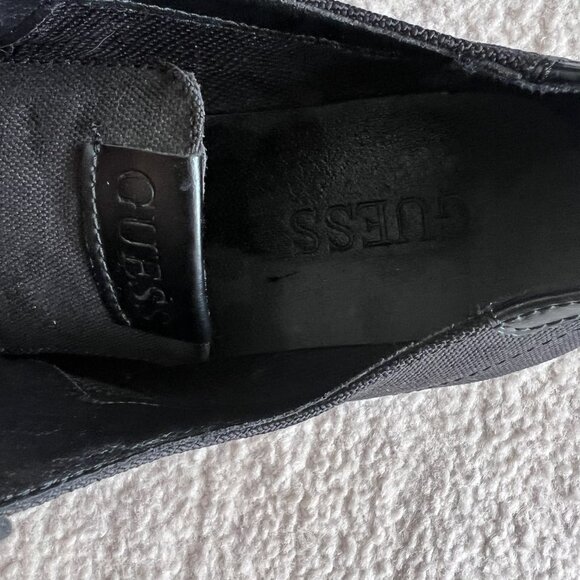 Guess Dress Shoes Mens 10.5 Tucker 3 Oxford Black Canvas Lace Up